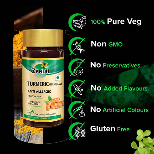 Zandu Turmeric |Haridra Anti Allergic Capsules|60Caps